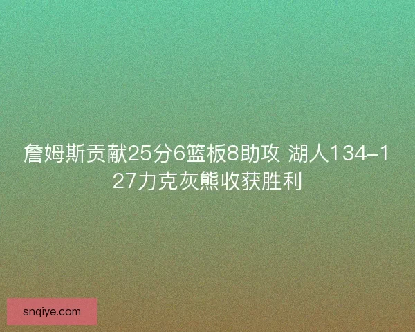 詹姆斯贡献25分6篮板8助攻 湖人134-127力克灰熊收获胜利 詹姆斯贡献25分6篮板8助攻 湖人134-127力克灰熊收获胜利