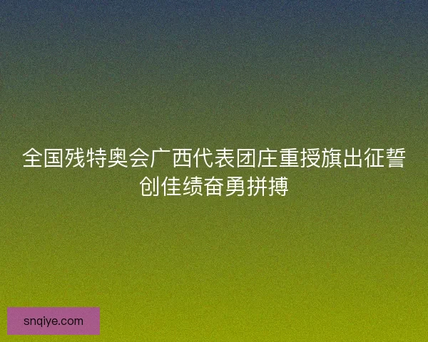 全国残特奥会广西代表团庄重授旗出征誓创佳绩奋勇拼搏 全国残特奥会广西代表团庄重授旗出征誓创佳绩奋勇拼搏