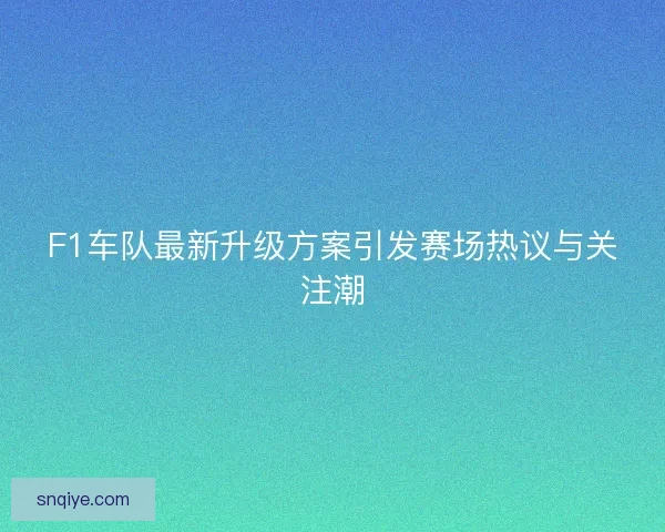 F1车队最新升级方案引发赛场热议与关注潮